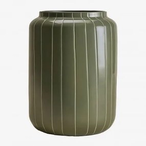 Vaso Em Ferro Bieberlis ↑30 Cm & Verde Azeitona Intenso - Sklum