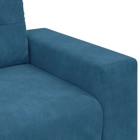 Sofá Loveseat vidaXL Azul 120 cm em Veludo