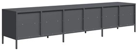 Móvel de TV 202x39x43,5 cm aço laminado a frio antracite