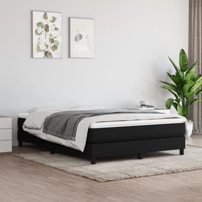 vidaXL Estrutura de cama com molas 140x190 cm tecido preto