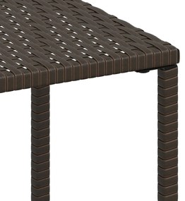 Espreguiçadeiras com mesa 2 pcs vime PE castanho