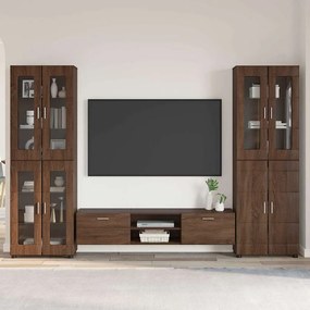 vidaXL Conjunto de móvel de TV Carvalho Marrom Madeira processada