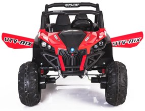 Carro elétrico infantil Buggy RSX 2x12V 2.4Ghz, 4 X MOTOR, controle remoto, dois lugares, chave de ignição, rodas EVA macias, USB, cartão SD Vermelho