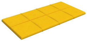 Painel de parede 12 pcs 60x30 cm veludo 2,16 m² amarelo