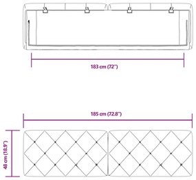 Almofadão de cabeceira 180 cm veludo preto