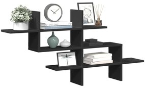 vidaXL Prateleira de parede 124,5x18x60,5cm derivados de madeira preto