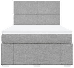 Cama com molas/colchão 140x190 cm tecido cinzento-claro