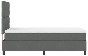 Cama Box Spring com Colchão Cinza Escuro 90x200 cm Tecido