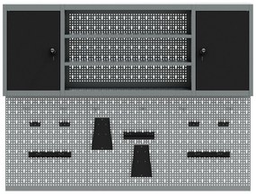 Conjunto de Armário de Ferramentas e Painel de Ferramentas de 6 Peças