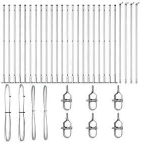 Postes de Cerca com Placas de Base - 26 pcs Ø32mm 68,5cm em Aço Galvan