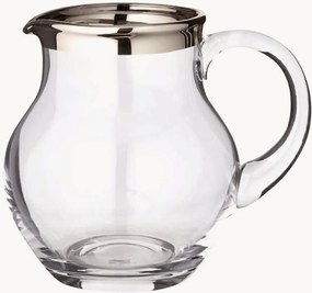 Jarro de vidro artesanal com rebordo em platina Olivia, 1,5 L