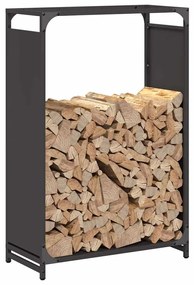Suporte para lenha 60x28x90 cm aço laminado a frio preto