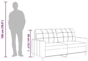 Sofá de 2 lugares 140 cm couro artificial cor creme