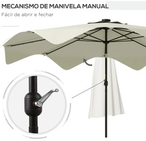 Chapéu de Sol de Jardim Ø292x248 cm Chapéu de Sol com Manivela 32 Luze