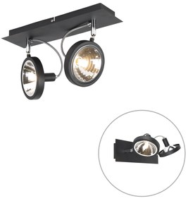 Projetores de design preto 2-luzes ajustáveis - Nox Moderno