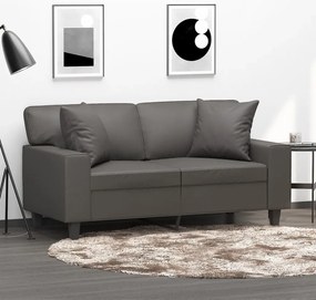 Almofadas decorativas 2 pcs 40x40 cm couro artificial cinzento