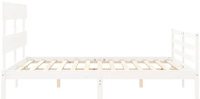 Estrutura de cama com cabeceira 160x200 cm madeira maciça