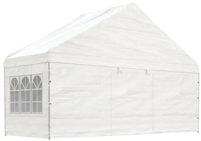 Gazebo com telhado 5,88x2,23x3,75 m polietileno branco