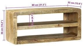 Móvel de TV 80x32x36 cm Madeira Maciça Mangueira