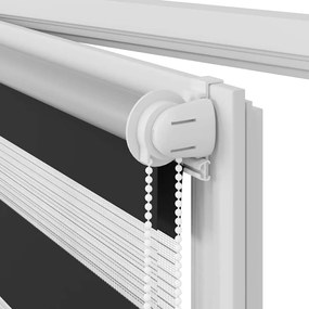Estore de rolo 80 x 150 cm, linhas de zebra / Preto