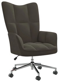 328162 vidaXL Cadeira de descanso veludo cinzento-escuro
