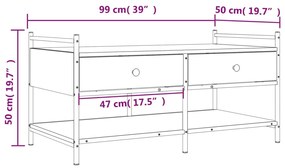 Mesa de centro 99x50x50 cm derivados de madeira cinzento sonoma