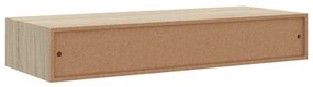 Prateleiras de parede c/ gavetas 2pcs MDF 60x23,5x10cm cinzento