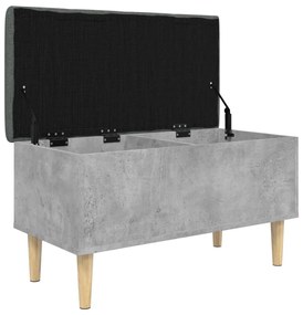 Banco de arrumação 82x42x46cm derivados madeira cinza cimento