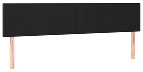 Cabeceira de cama c/ LED couro artificial 180x5x78/88 cm preto