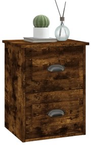 Mesa de cabeceira de parede 41,5x36x53 cm carvalho fumado