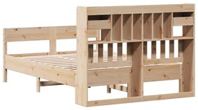 Cama com estante sem colchão 140x190 cm pinho maciço