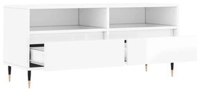 Móvel p/ TV 100x34,5x44,5 cm derivados madeira branco brilhante