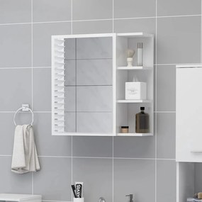 Armário WC c/ espelho 62,5x20,5x64 cm contrap. branco brilhante