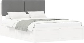 vidaXL Estrutura de Cama com Cabeceira Estofada Cinzento-claro