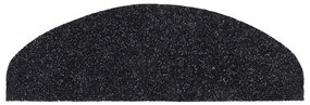 Tapetes de escada adesivos 15 pcs 65x21x4 cm preto