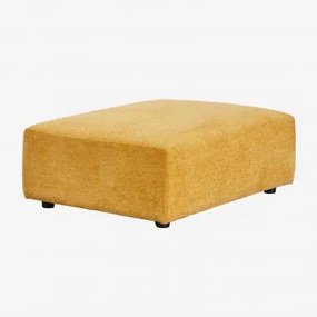 Puff Retangular 105x85 Cm Bruna Chenille Mostarda - Sklum