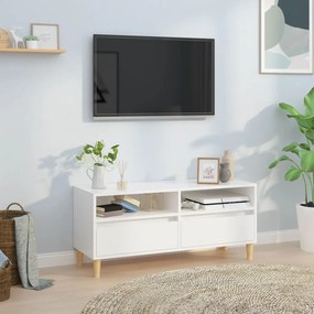 Móvel p/ TV 100x34,5x44,5 cm derivados madeira branco brilhante