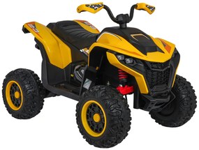 Moto 4 elétrica para crianças 12V 4x4 Fast Wheel, Controle remoto, Rodas Espuma EVA, assento couro ecológico Amarela