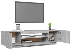 Móvel de TV com luzes LED 160x35x40 cm cinzento cimento