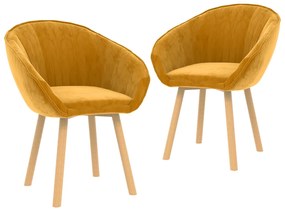 vidaXL Cadeiras de jantar 2 pcs veludo amarelo