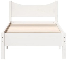 Estrutura de cama 100x200 cm madeira de pinho maciça branco