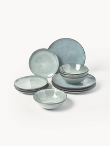 Conjunto de loiça artesanal Nordic Sea, 12 uni.