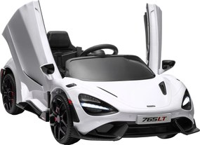 AIYAPLAY Carro elétrico infantil com portas em asa, controlável por comando, com partida suave e luzes LED, Branco | Aosom Portugal