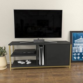 Móvel TV Neola – Dourado e Antracite – 120x35,3x50,8 cm
