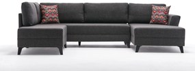 Sofá-Cama de Canto Eris – Antracite – 300x78x202 cm