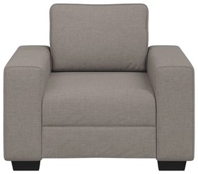 Poltrona tecido 60 cm cinzento-acastanhado
