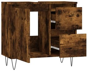 Armário casa de banho 65x33x60 cm madeira carvalho fumado