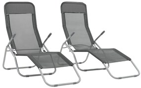 Espreguiçadeiras dobráveis 2 pcs textilene antracite