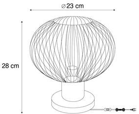 Candeeiro de Mesa Moderno em Arame Bege 23cm - Gila Moderno