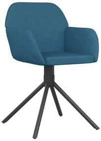 Cadeiras de jantar giratórias 2 pcs veludo azul